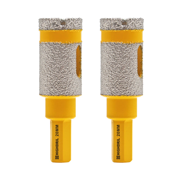 HIGHDRIL Diamond Drilling Milling Bit 1pc or 2pcs 20/25mm Porcelain Ceramic Marble Granite Hole Saw Triangular Handle