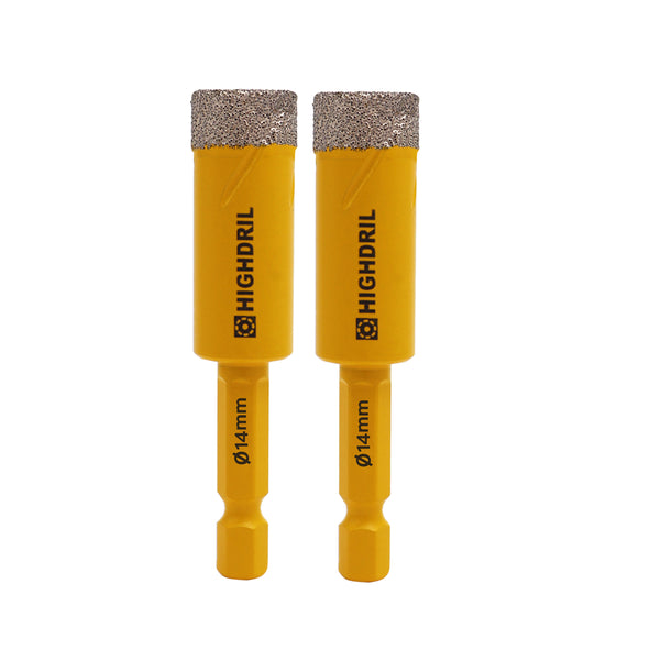 HIGHDRIL Diamond Vacuum Brazed Quick-fit Shank Drill Bits for Granite Marble Masonry Hard Plastic 6/8/10/12/14mm