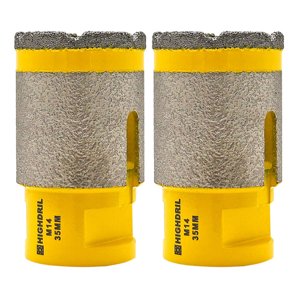 HIGHDRIL Diamond Drilling Milling Bit Vacuum Brazing 1pc or 2pcs Dia 20/25/35/50/68mm Granite Marble Porcelain Hole Saw M14 Thread