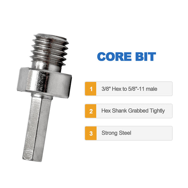 HIGHDRIL Diamond Hole Saw Core Drill Bit Adapter for Drill Core Bits or Grinding Disc