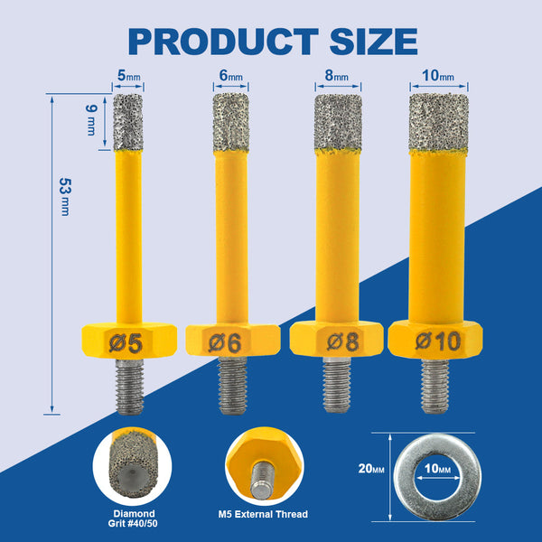 HIGHDRIL M5 Diamond Drilling Bit 5/6/8/10mm for Marble Granite Porcelain Tile Stoneware  Vacuum Brazed  Hole Saw