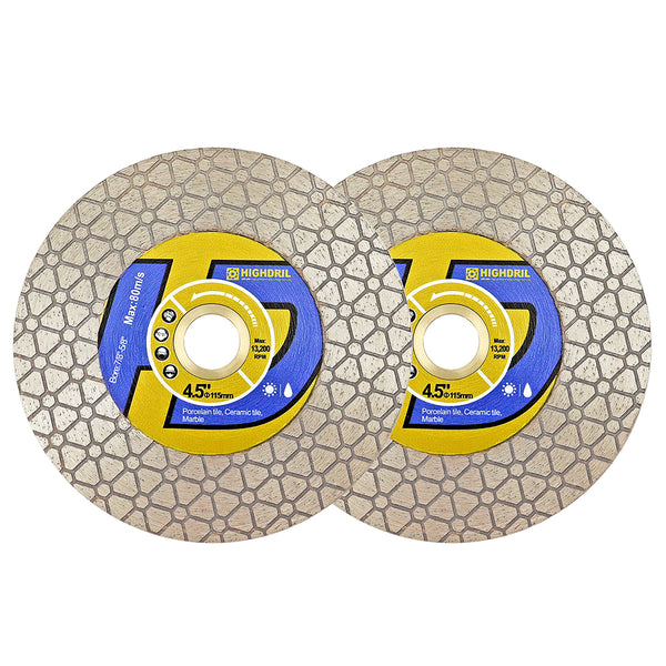 HIGHDRIL Diamond Cutting and Grinding Disc Triangular Double-sided 1/2/3/5pcs 115/125mm Marble Stone Tile Ceramic  Saw Blade