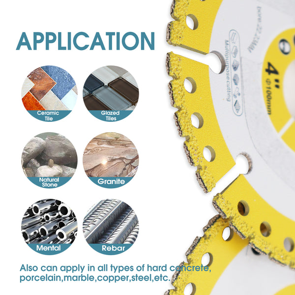 HIGHDRIL Diamond Vacuum Brazing Universal Saw Blade Plating Sand Dry Cutting Disc for Granite Aluminum Masonry Plastic PVC