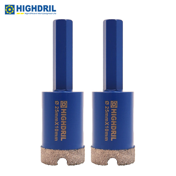 HIGHDRIL Diamond Vacuum Brazed Hexagon Shank Drill Bits for Granite Marble Masonry Hard Plastic Dia 6-38mm