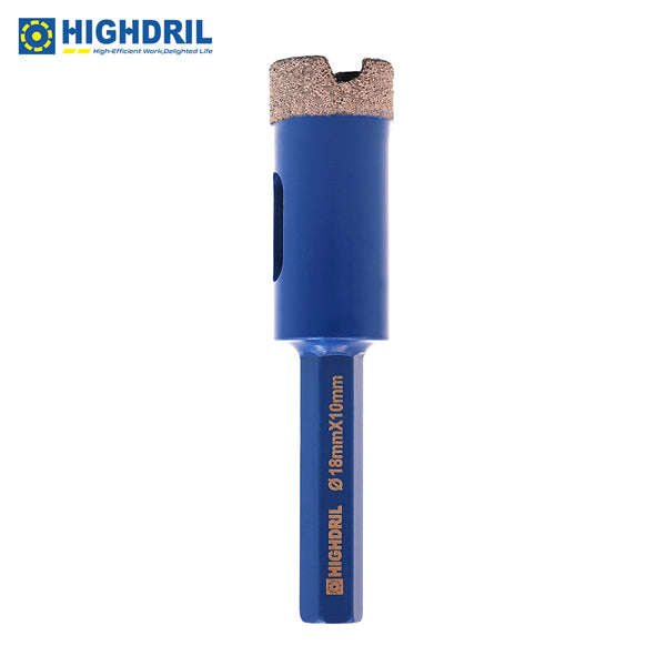 HIGHDRIL Diamond Vacuum Brazed Hexagon Shank Drill Bits for Granite Marble Masonry Hard Plastic Dia 6-38mm