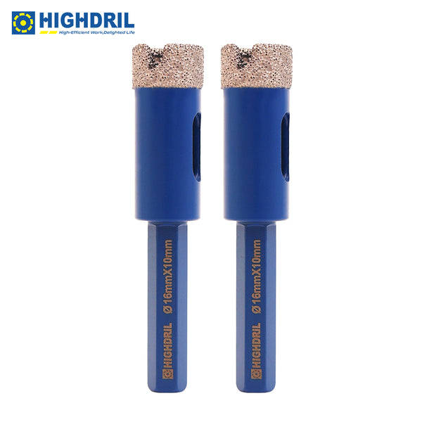 HIGHDRIL Diamond Vacuum Brazed Hexagon Shank Drill Bits for Granite Marble Masonry Hard Plastic Dia 6-38mm