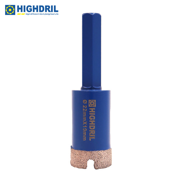 HIGHDRIL Diamond Vacuum Brazed Hexagon Shank Drill Bits for Granite Marble Masonry Hard Plastic Dia 6-38mm