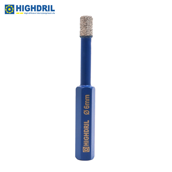 HIGHDRIL Diamond Vacuum Brazed Hexagon Shank Drill Bits for Granite Marble Masonry Hard Plastic Dia 6-38mm