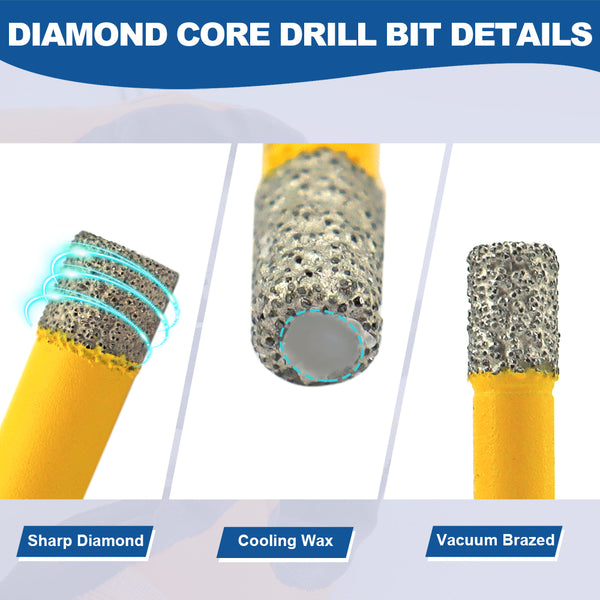 HIGHDRIL M5 Diamond Drilling Bit 5/6/8/10mm for Marble Granite Porcelain Tile Stoneware  Vacuum Brazed  Hole Saw