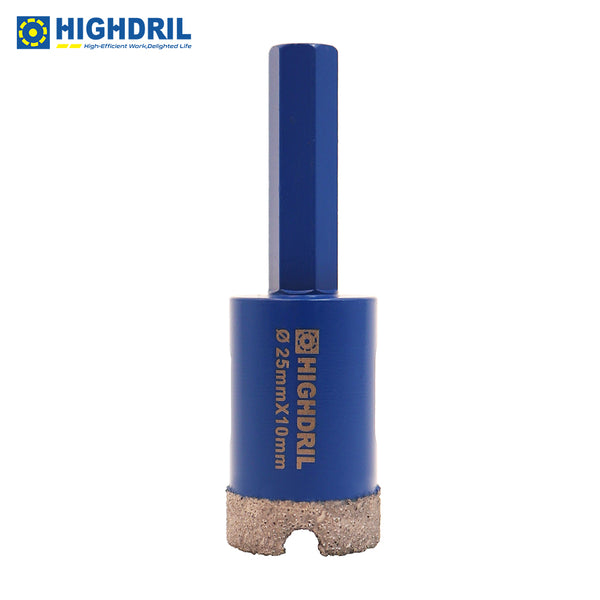 HIGHDRIL Diamond Vacuum Brazed Hexagon Shank Drill Bits for Granite Marble Masonry Hard Plastic Dia 6-38mm