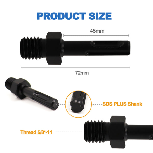 HIGHDRIL Change Thread Converter for M14 or 5/8-11 to SDS Diamond Core Bits