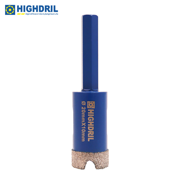 HIGHDRIL Diamond Vacuum Brazed Hexagon Shank Drill Bits for Granite Marble Masonry Hard Plastic Dia 6-38mm