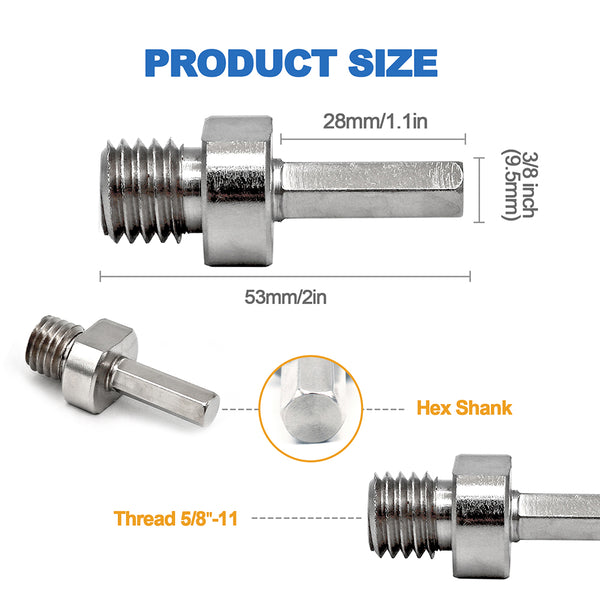 HIGHDRIL Diamond Hole Saw Core Drill Bit Adapter for Drill Core Bits or Grinding Disc