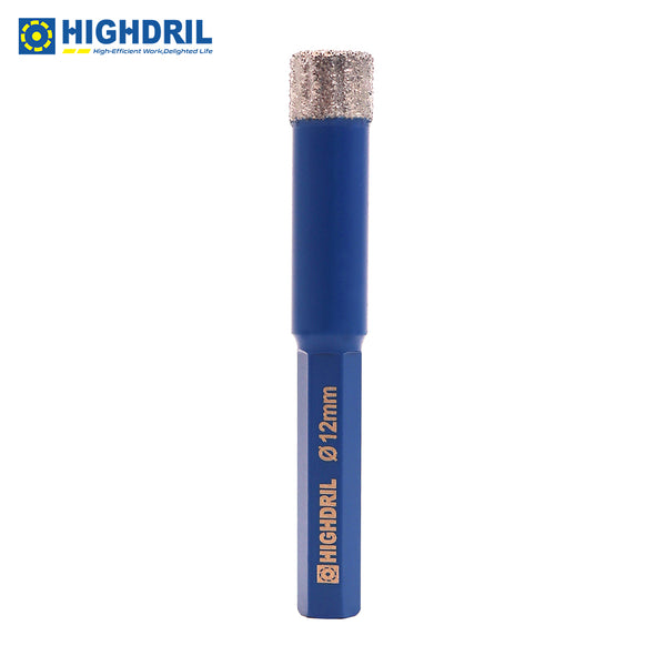 HIGHDRIL Diamond Vacuum Brazed Hexagon Shank Drill Bits for Granite Marble Masonry Hard Plastic Dia 6-38mm